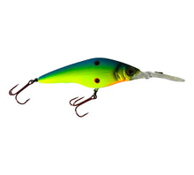 Load image into Gallery viewer, Right Facing View of DUEL HARDCORE SH-75 SF SHAD Fishing Lure in MATTE BLUE BACK CHARTREUSE
