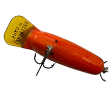 Load image into Gallery viewer, Belly View of ORIGINAL TENNESSEE SHAD SQUARE LIP Fishing Lure in ORANGE w/ BLACK BACK. Handmade Balsa Crankbait.
