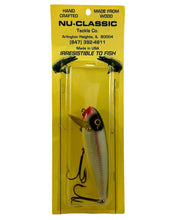 Load image into Gallery viewer,   NU-CLASSIC TACKLE COMPANY 5&quot; Handcrafted Wood Musky Fishing Lure in SHAD SCALE w/ BLACK BACK
