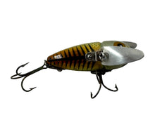 Load image into Gallery viewer, Right Facing View of ANTIQUE HEDDON CONETAIL CRAZY CRAWLER WOOD FISHING LURE in SILVER SHORE MINNOW
