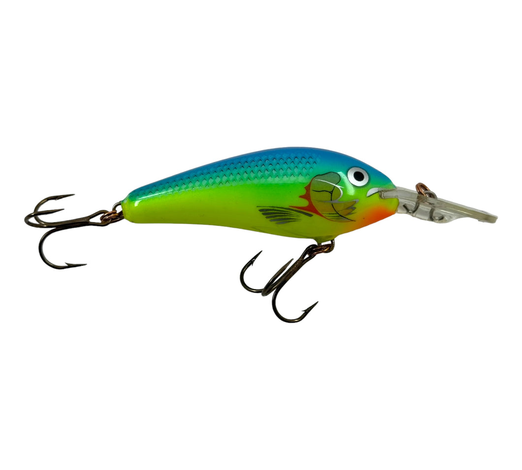 Right Facing View of RAPALA RATTLIN' FAT RAP Size 7 Fishing Lure in PARROT