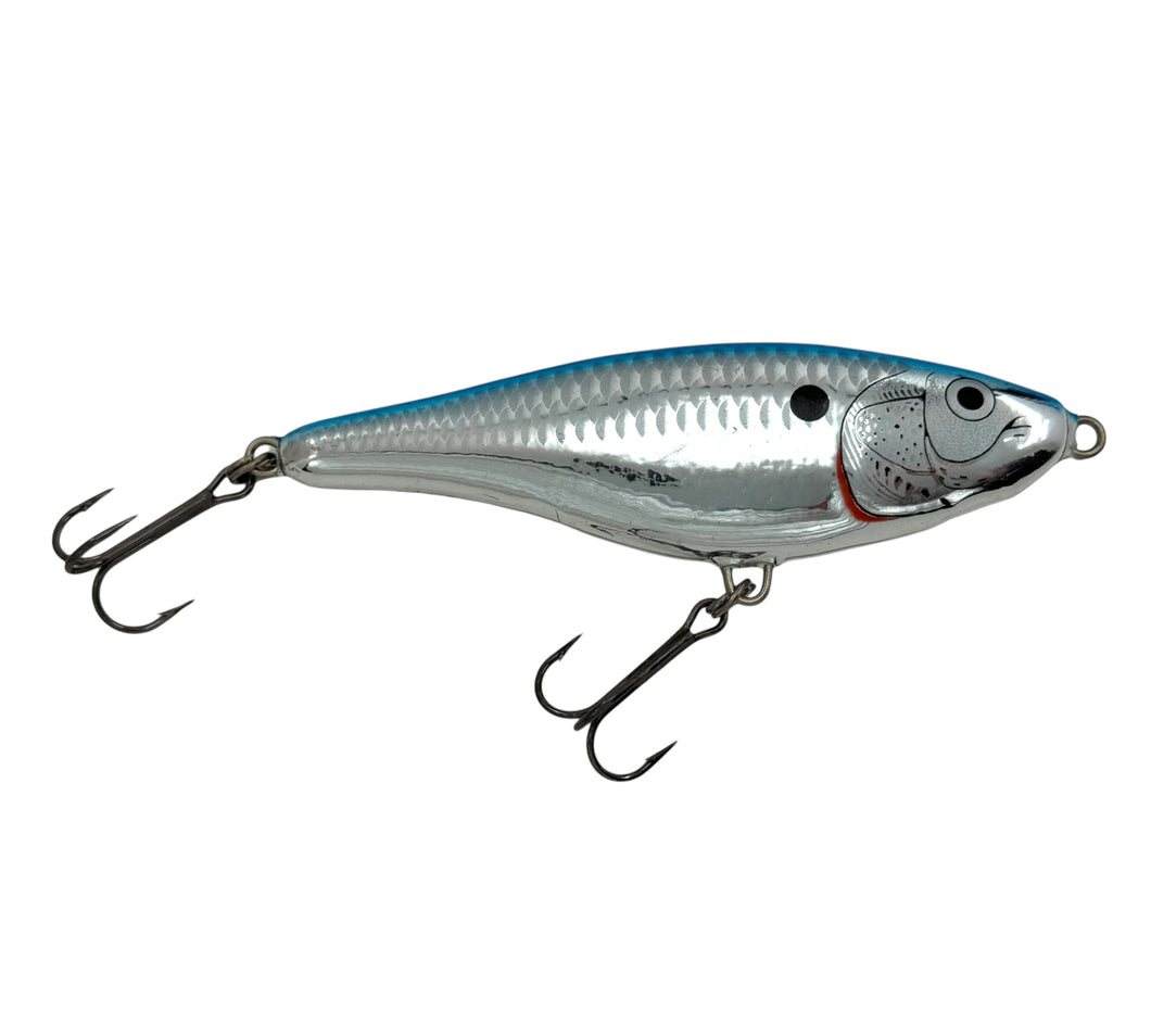 Right Facing View of RAPALA GLR-15 GLIDIN' RAP Fishing Lure in CHROME BLUE