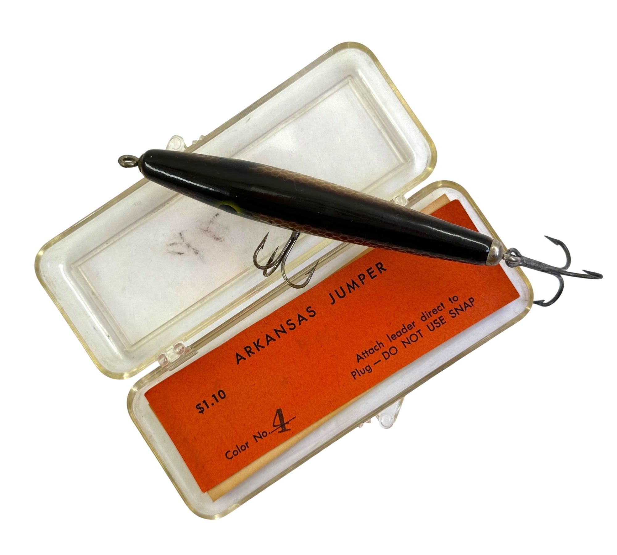 Vintage ARKANSAS JUMPER Wood Pencil Fishing Lure • Color # 4 – Toad Tackle