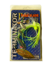 Load image into Gallery viewer,  TITANIUM SPINNERBAIT. TERMINATOR IV QUAD BLADE Fishing Lure in CHARTREUSE WHITE SHAD
