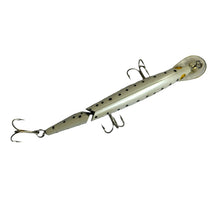 Load image into Gallery viewer, Top View of REBEL LURES FASTRAC JOINTED MINNOW Fishing Lure  in SILVER/PEARL/BLACK SPOTS
