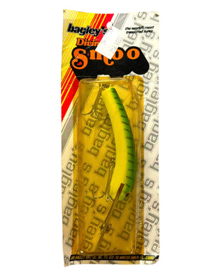 BAGLEY BAITS DIVING SMOO 5 Wood Fishing Lure in Black Stripes on Green Chartreuse (Hot Tiger; Tiger Stripes)