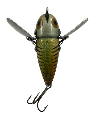 Cover Photo for ANTIQUE HEDDON CONETAIL CRAZY CRAWLER WOOD FISHING LURE in SILVER SHORE MINNOW