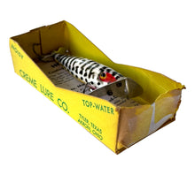 Load image into Gallery viewer, Box End View of CREME&#39;S 6100 Series MAD DAD Vintage Fishing Lure in COACH DOG
