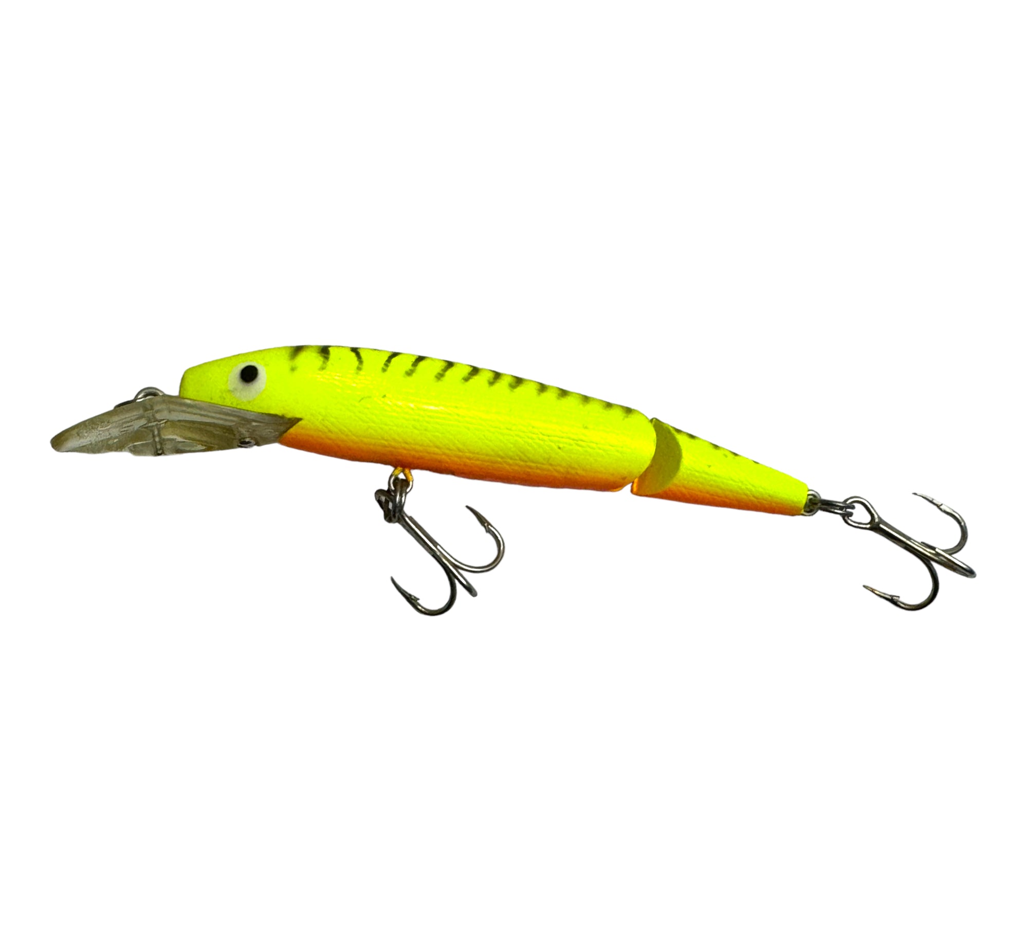 REBEL LURES FASTRAC JOINTED MINNOW • CHARTREUSE/ORANGE/BLACK – Toad Tackle