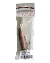 Load image into Gallery viewer, UPC Code View of  LEVIATHAN USA Hand Painted Balsa Wood 5&quot; Fishing Lure in BLACK &amp; PURPLE
