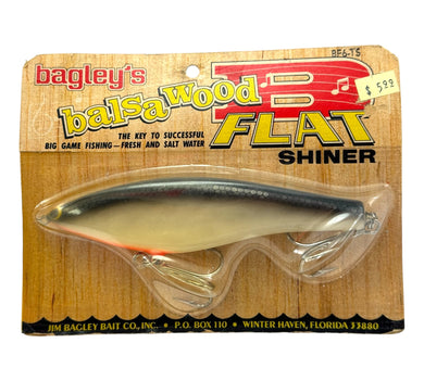 BAGLEY B FLAT SHINER Balsa Wood Fishing Lure in SHAD. Vintage Glide bait for Musky Fishing.