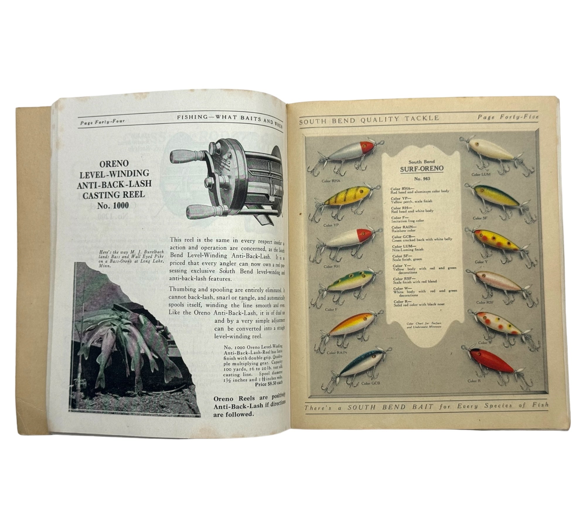 1926 SOUTH BEND BAIT COMPANY Antique Fishing Lure CATALOG Toad Tackle