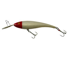 Load image into Gallery viewer, Left Facing View for COTTON CORDELL STRIPER STRIKER Fishing Lure w/ Box in RED WHITE. Trolling Bait for Big Gamefish Like Tuna, Musky, Dolphin, Barracuda, Shark, etc.
