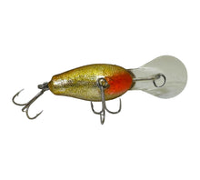 Load image into Gallery viewer, Belly View of BAGLEY BAITS DB-1 Diving B1 Fishing Lure in HOT AMBER on GOLD

