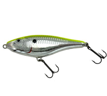 Charger l&#39;image dans la galerie, Left Facing View of RAPALA GLR-15 GLIDIN&#39; RAP Fishing Lure in CHROME CHARTREUSE

