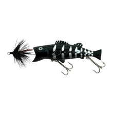 Load image into Gallery viewer, Left Facing View of BuckEye Bait Corporation BUG-N-BASS Fishing Lure in BLACK w/ SILVER RIB
