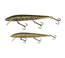 Load image into Gallery viewer, Lot of 2 REBEL LURES 4.5&quot; &amp; 5.5&quot; MINNOW Fishing Lures • NATURALIZED PIKE
