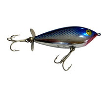 Load image into Gallery viewer, Right Facing View of WHOPPER STOPPER 300 Series HELLRAISER Fishing Lure in BLUE BACK SILVER PLATE
