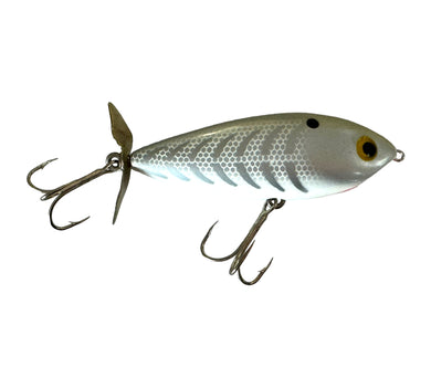Right Facing View of WHOPPER STOPPER 500 Series HELLRAISER Fishing Lure in GREY SHAD MINNOW