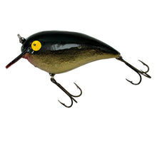 Load image into Gallery viewer, Left Facing View of O RIDGE Handmade Balsa Wood Fishing Lure in BLACK &amp; NATURAL BELLY. Made in OAKRIDGE, TENNESSEE.
