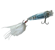 Load image into Gallery viewer, Belly View of LIVE TARGET GLASS MINNOW BAITBALL 2 1/2&quot; Topwater POPPER Fishing Lure in GHOST BLUE
