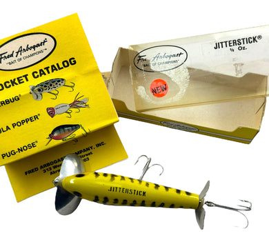 FRED ARBOGAST 5/8 oz JITTERSTICK Fishing Lure w/ Box & Pocket Catalog in FROG