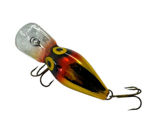 Charger l&#39;image dans la galerie, Top View of STORM LURES WIGGLE WART Fishing Lure in METALLIC YELLOW CLOWN. Highly Collectible &amp; Rare Find.
