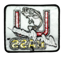 Load image into Gallery viewer, Back Patch View for LUHR JENSEN BASS Fishing Patch Featuring a JUMPING LARGEMOUTH BASS

