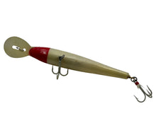 Load image into Gallery viewer, Belly View of COTTON CORDELL STRIPER STRIKER Fishing Lure w/ Box in RED WHITE. Trolling Bait for Big Gamefish Like Tuna, Musky, Dolphin, Barracuda, Shark, etc.
