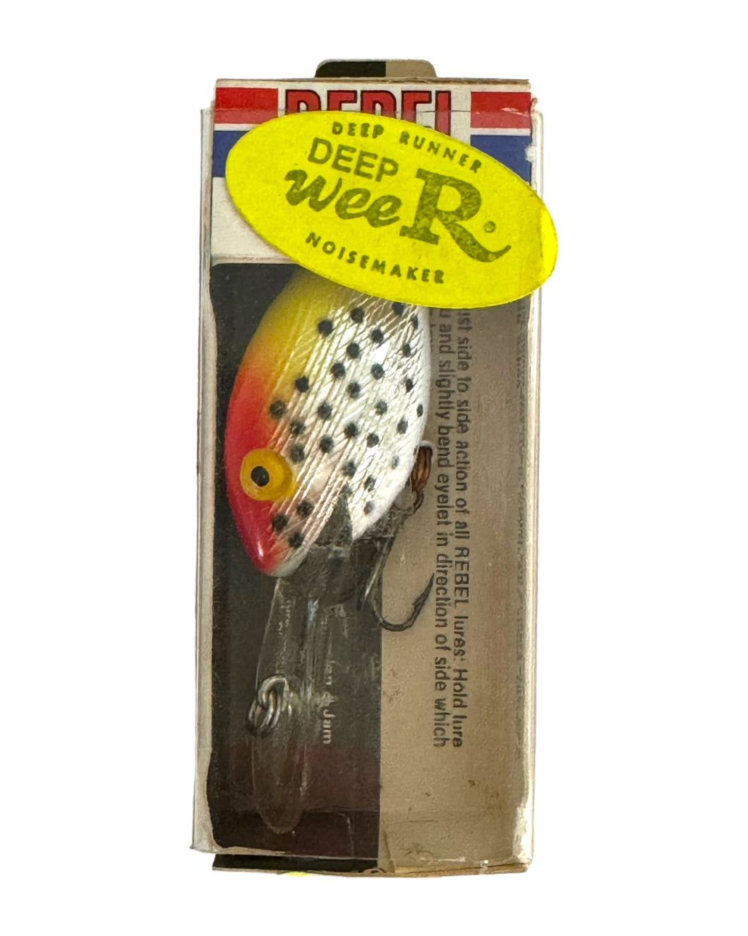 Boxed View of REBEL LURES D9326 DEEP WEE-R Vintage Fishing Lure