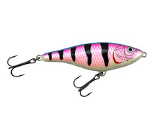 Lataa kuva Galleria-katseluun, Right Facing View of RAPALA SPECIAL GLIDIN&#39; RAP 12 Fishing Lure in BANDED PINK
