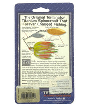 Load image into Gallery viewer, UPC Code View of TERMINATOR T-1 SERIES 1/4 oz TITANIUM SPINNERBAIT Fishing Lure with Double Blade &amp; Extra Skirt
