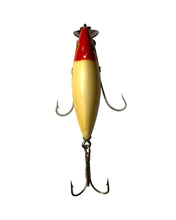 Load image into Gallery viewer, Top View of FEATHER RIVER LURES of California BASS-KA-TEER Vintage Fishing Lure in RED HEAD

