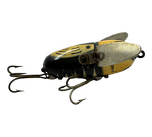 Lataa kuva Galleria-katseluun, Additional Right Facing View of HEDDON LURES CRAZY CRAWLER Antique Wood FISHING LURE in BLACK WHITE HEAD. #&nbsp;2100 BWH
