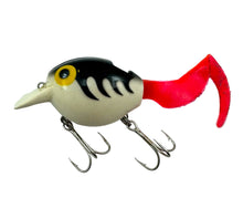 Load image into Gallery viewer, Left Facing View for STORM LURES LI&#39;L TUBBY EEL Vintage Fishing Lure in WHITE BLACK RIBS

