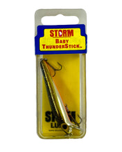 Load image into Gallery viewer, Cover Photo for STORM LURES BABY THUNDERSTICK Fishing Lure in METALLIC GOLD/CHARTREUSE SPECKS
