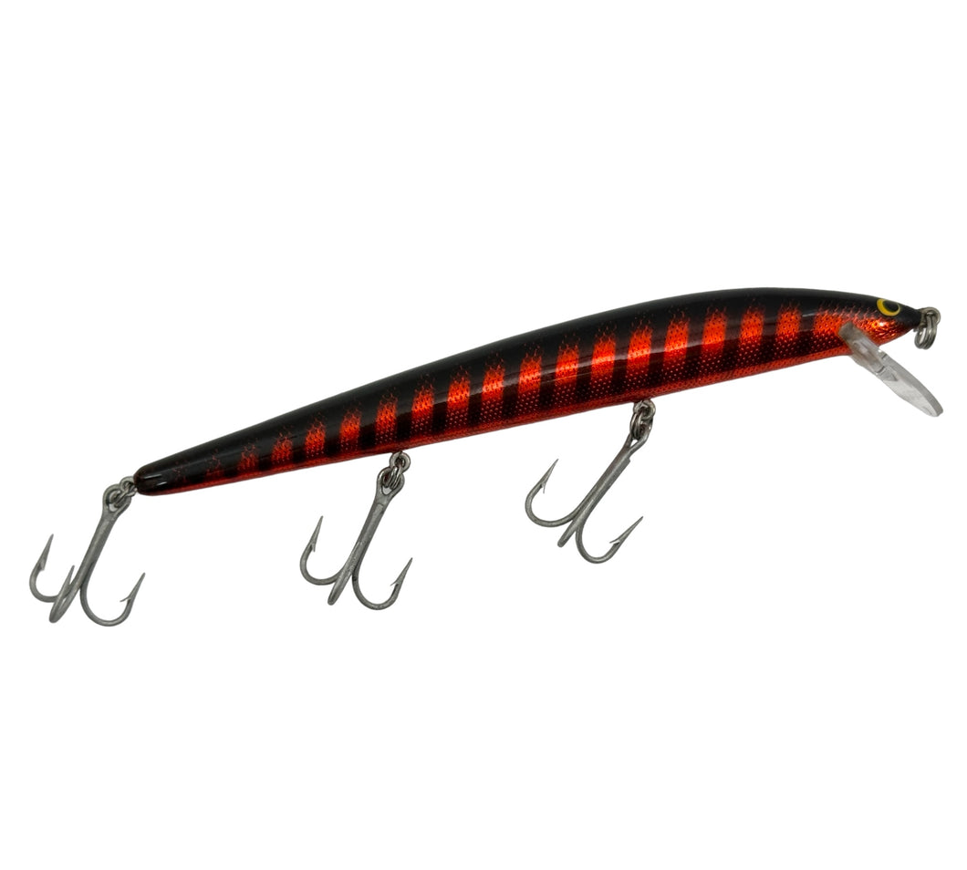 Right Facing View of BAGLEY BAIT COMPANY BANG-O 7 Fishing Lure in BLACK STRIPES on COPPER FOIL