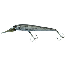 Load image into Gallery viewer, Left Facing View of COTTON CORDELL RED FIN DEEP Fishing Lure in NATURAL STRIPED BASS. Vintage Box for Big Fish JerkBait&nbsp; Included
