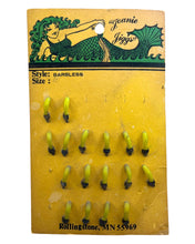Lade das Bild in den Galerie-Viewer, JOANIE JIGGS FISHING JIG ANTIQUE DISPLAY CARD. MERMAID GRAPHICS.

