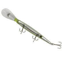 Load image into Gallery viewer, REBEL LURES JOINTED SPOONBILL MINNOW Lure in SILVER, CHARTREUSE, and BLACK STRIPES V
