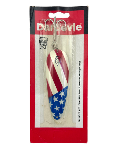 Eppinger Dare Devil USA Fishing Lure. Red White and Blue.