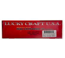 Load image into Gallery viewer, LUCKY CRAFT REAL CALIFORNIA PREMIUM JOINTED MINNOW SWIMBAIT. LASER RAINBOW TROUT. box stats
