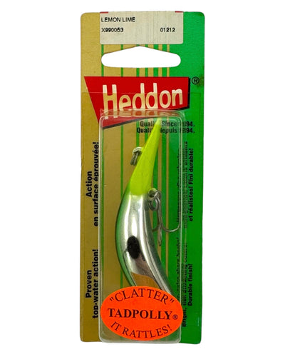 HEDDON LURES CLATTER TAD TADPOLLY in LEMON LIME. RATTLING DIVER.