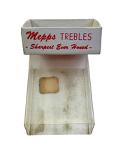 画像をギャラリービューアに読み込む, Sharpest Ever Honed Box End View for SHELDONS' INC MEPPS Bronze 8 TREBLES Fishing Hooks Empty Collector Box. LION D'OR FRANCE
