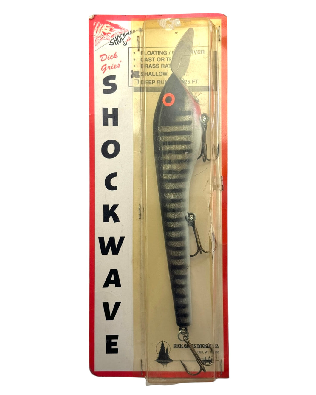 DICK GRIE'S TACKLE SHOCKWAVE SHALLOW MUSKIE LURE in SILVER SPARKLE MUSKY