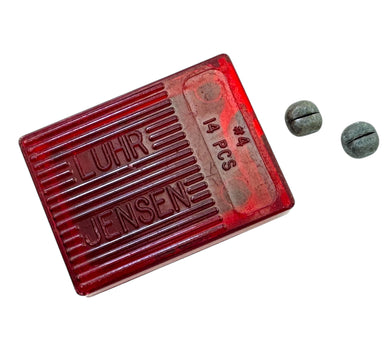 LUHR JENSEN LEAD SINKER POCK-IT BOX. Vintage Lead Weight Storage Collectible. x2