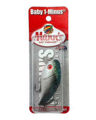 MANNS BABY ONE MINUS SHALLOW DIVER CRANKBAIT in PEARL BLACK BACK CRYSTALGLOW