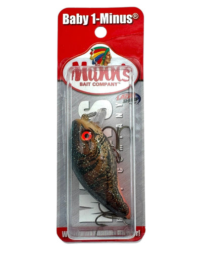 MANNS BAITS ELITE BABY 1 MINUS Fishing Lure. Shallow Running Crankbait in BROWN CRAWFISH CRYSTAGLOW.