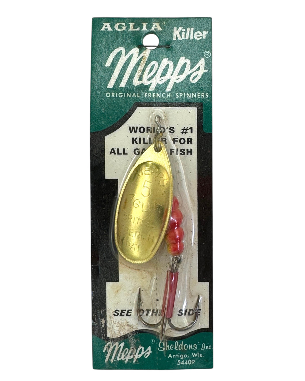 antique mepps fishing lures SHELDON'S AGLIA FRENCH SPINNER BAIT on VINTAGE CARD – Toad Tackle very accurately imitates a Fishing Experience Abu Garcia Fishing Reel Specification:EF4000