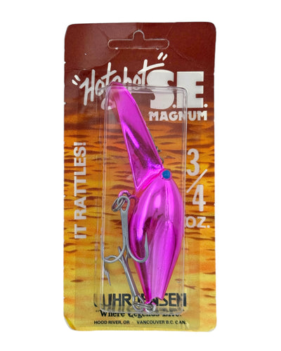 LUHR JENSEN HOT SHOT SE MAGNUM Vintage FISHING LURE . METALLIC PINK For Steelhead, Kings, & Trout .